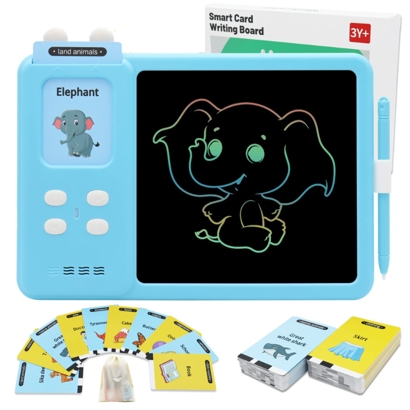 BLUE - Talking Flash Cards LCD Writing Tablet